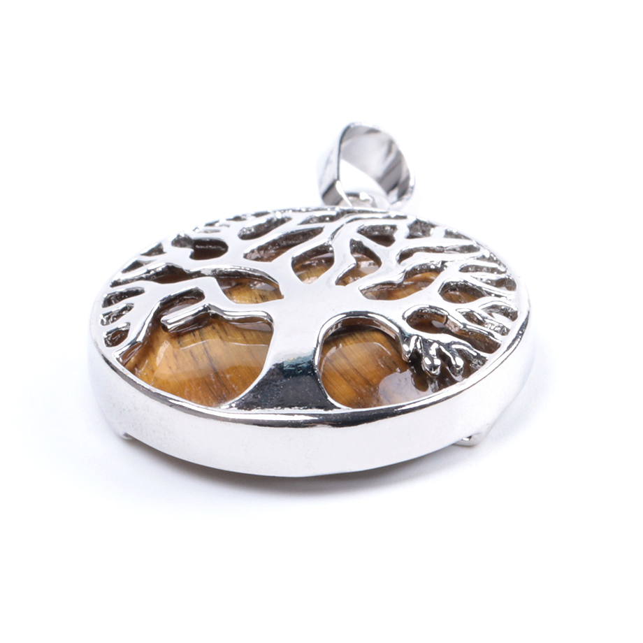 Pendentif en Oeil de tigre "Courage & Audace" - Arbre de vie