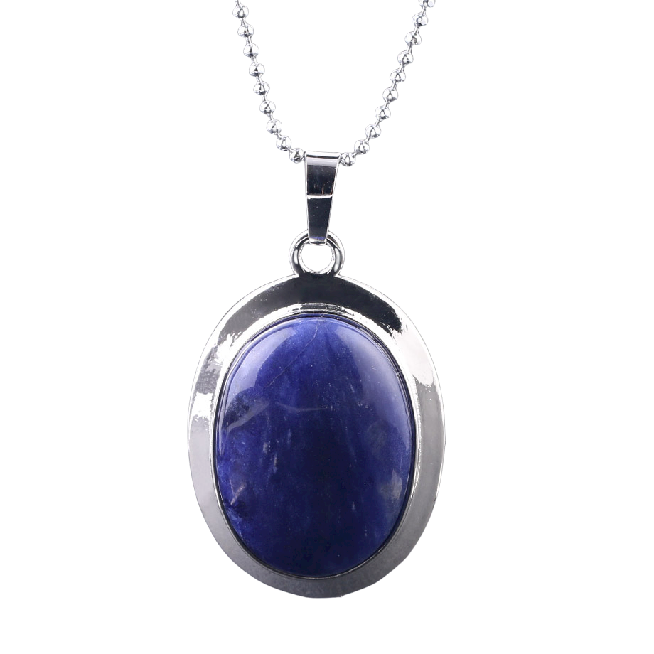 Chaîne et son Pendentif Reiki en Sodalite "Humilité & Courage" - Cabochon