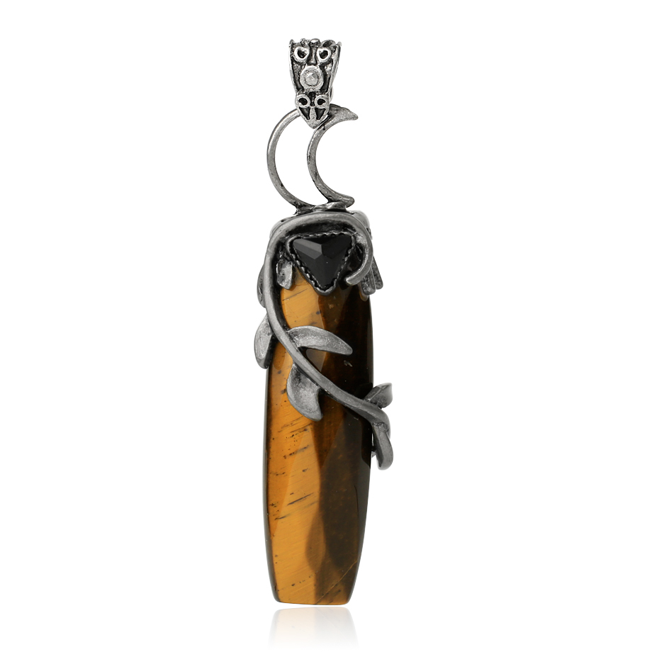 Pendentif en Oeil de tigre "Courage & Audace" - Lune