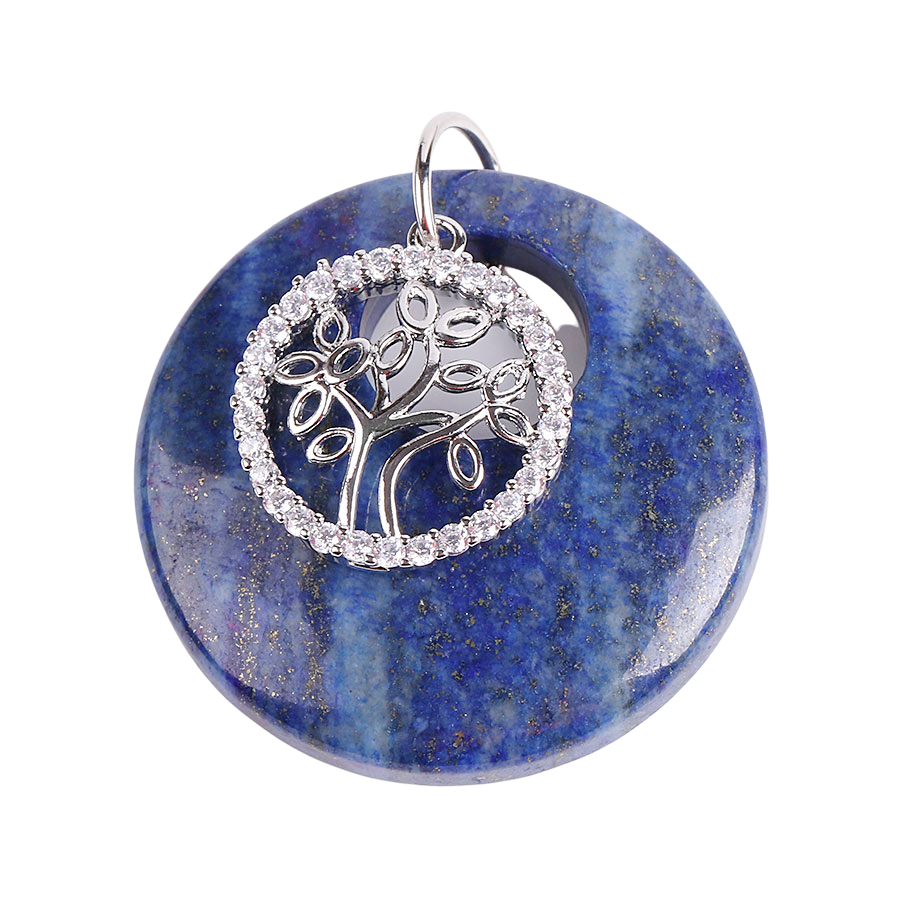 Pendentif en Lapis-Lazuli "Santé & Harmonie" - Arbre de vie