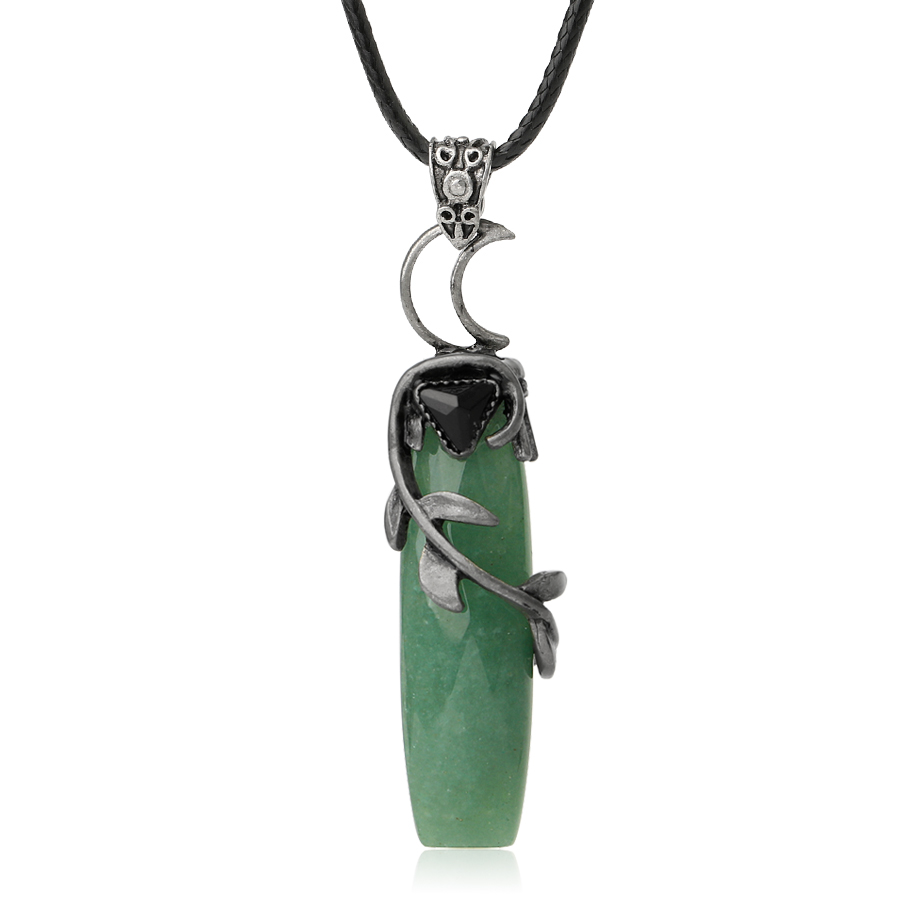 Cordon et son Pendentif en Aventurine "Chance & Fortune" - Lune