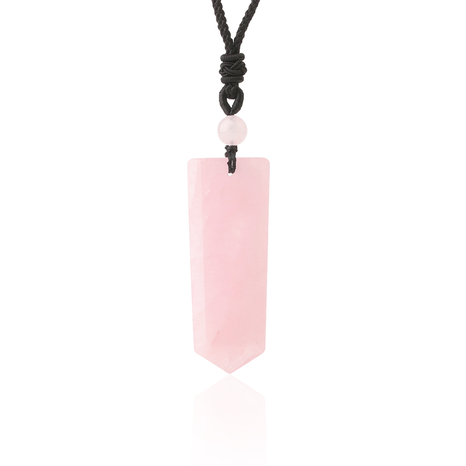 Cordon et son Pendentif Reiki en Quartz rose "Amour & Confiance en soi"