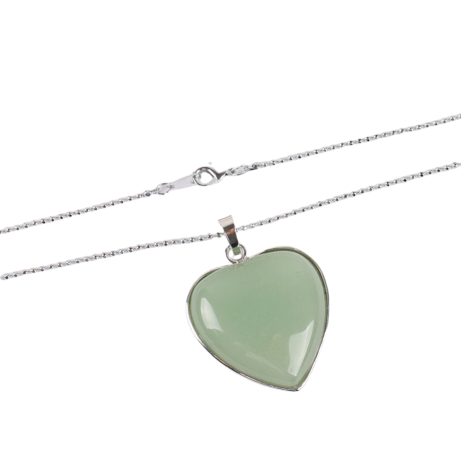 Chaîne et son Pendentif en Aventurine "Chance & Fortune" - Coeur