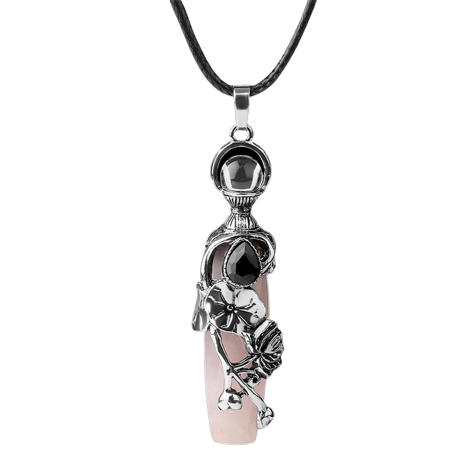 Cordon et son Pendentif Guérison en Quartz rose "Amour & Confiance en soi"