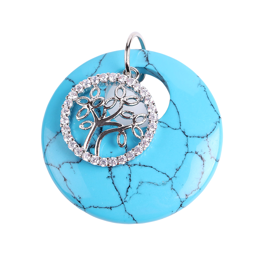 Pendentif en Turquoise "Stabilité & Empathie" - Arbre de vie