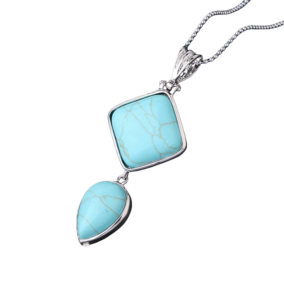 Chaîne et son Pendentif Guérison en Turquoise "Stabilité & Empathie"