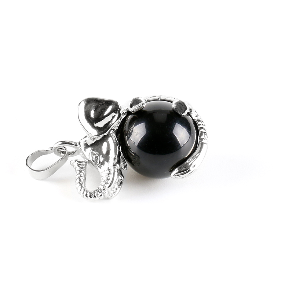 Pendentif Porte Bonheur en Onyx "Stabilité & Maîtrise de soi" - Éléphant