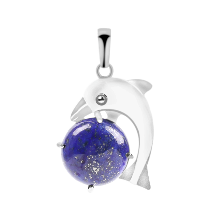 Pendentif Reiki en Lapis-Lazuli "Santé & Harmonie" - Dauphin