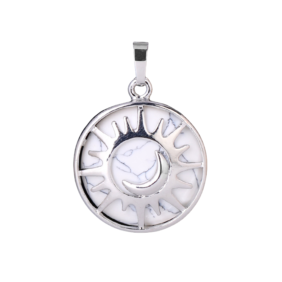 Pendentif Guérison en Howlite - Soleil & Lune