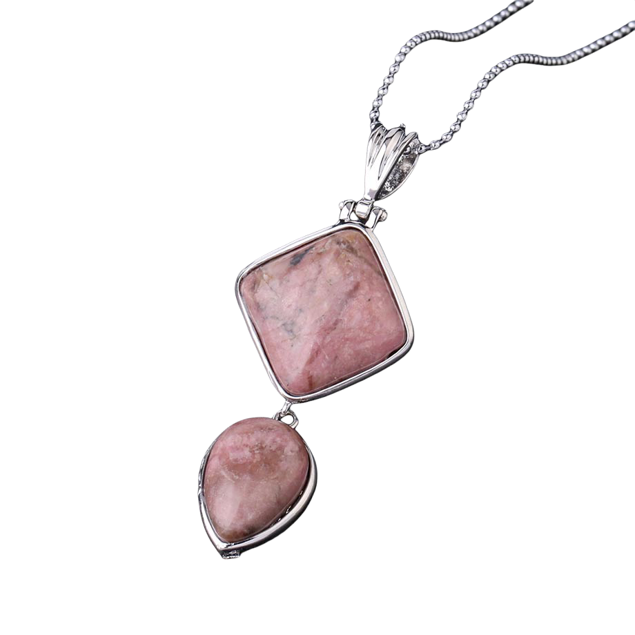 Chaîne et son Pendentif Guérison en Rhodonite "Amour & Bienveillance"