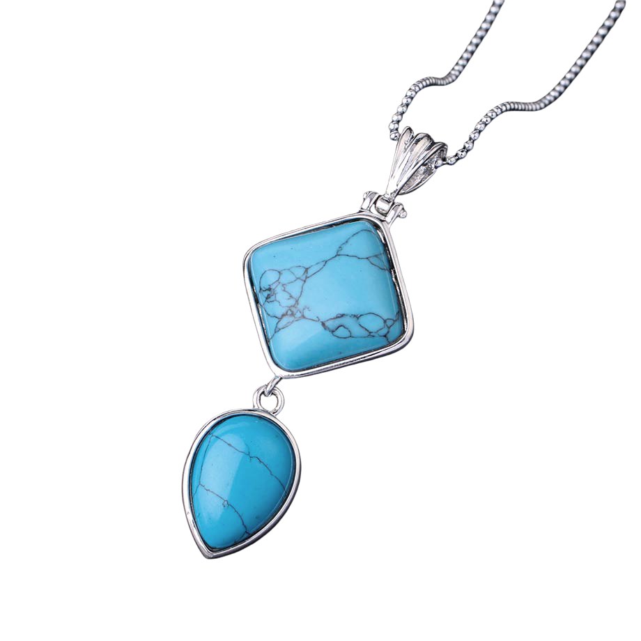 Chaîne et son Pendentif Guérison en Turquoise "Stabilité & Empathie"