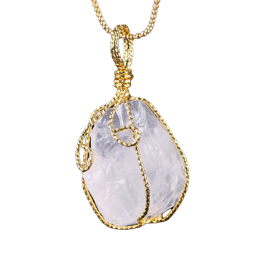 Chaîne et son Pendentif en Quartz "Clairvoyance & Sagesse"