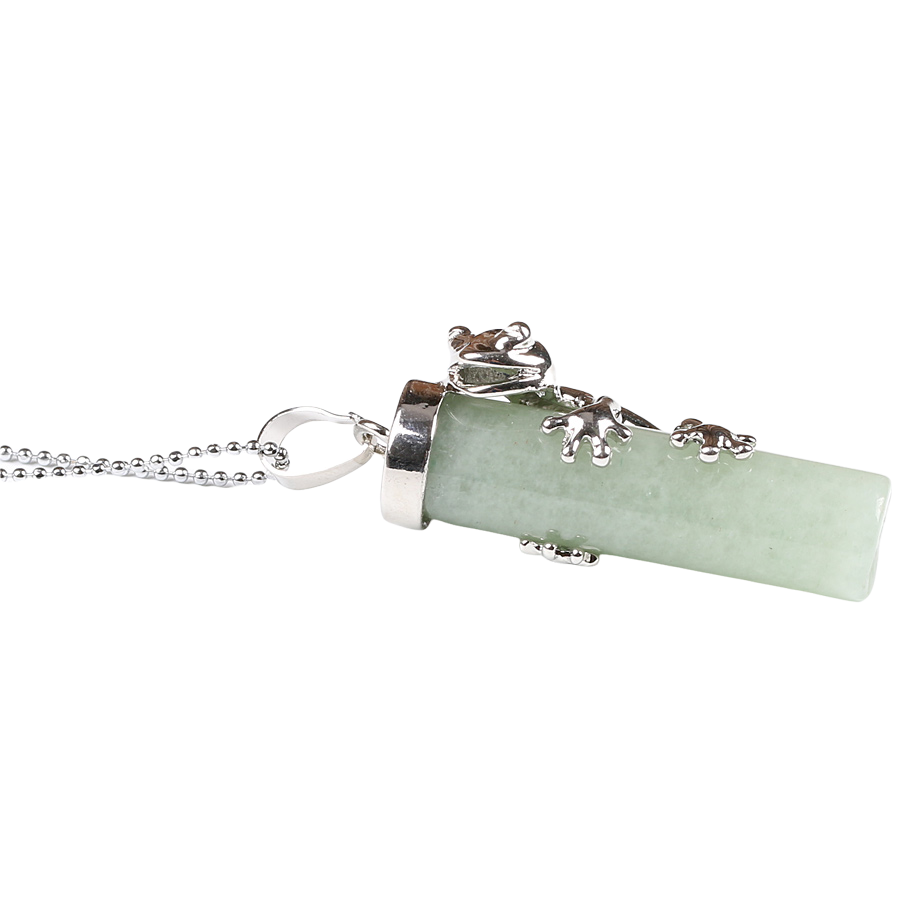 Chaîne et son Pendentif en Aventurine verte "Développement & Épanouissement" - Grenouille