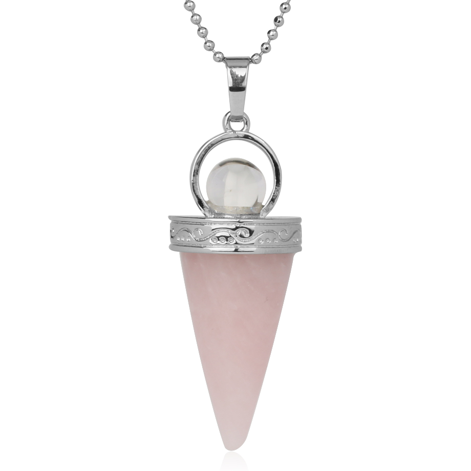 Chaîne et son Pendentif Guérison en Quartz rose "Amour & Confiance en soi"