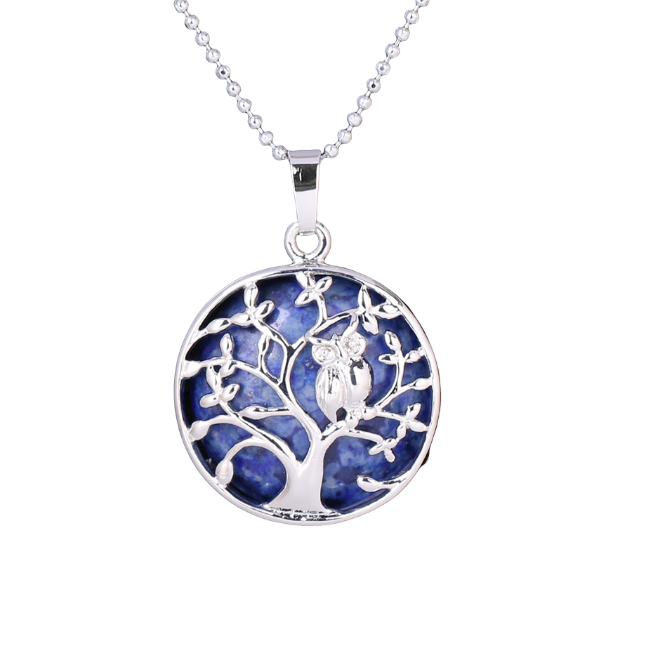 Chaîne et son Pendentif en Lapis-Lazuli "Santé & Harmonie" - Arbre de vie