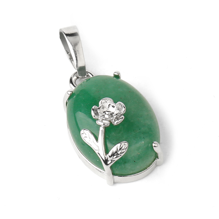 Pendentif en Aventurine verte "Développement & Épanouissement" - Cabochon