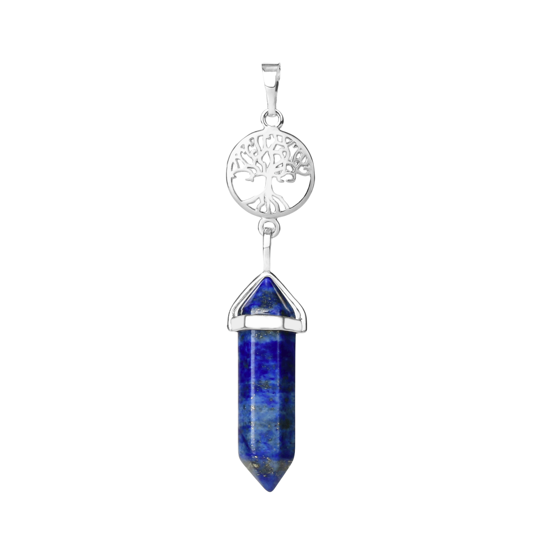 Pendentif en Lapis-Lazuli "Santé & Harmonie" - Prisme & Arbre de vie
