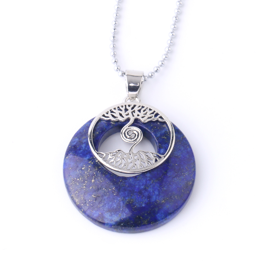 Chaîne et son Pendentif Reiki en Lapis-Lazuli "Santé & Harmonie" - Arbre de vie