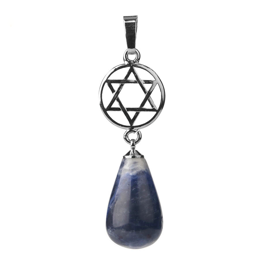 Pendentif en Sodalite "Humilité & Courage" - Goutte étoilé