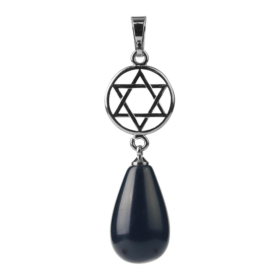 Pendentif en Obsidienne "Protection & Réconfort" - Goutte étoilé