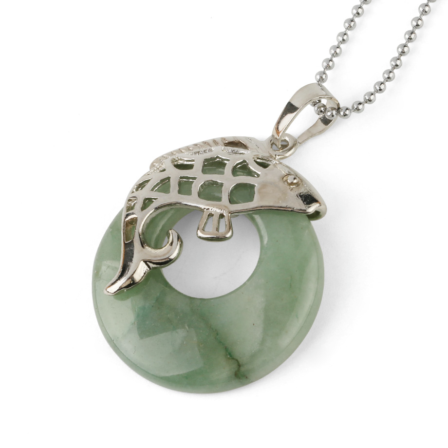 Chaîne et son Pendentif Guérison en Aventurine "Chance & Fortune" - Poisson