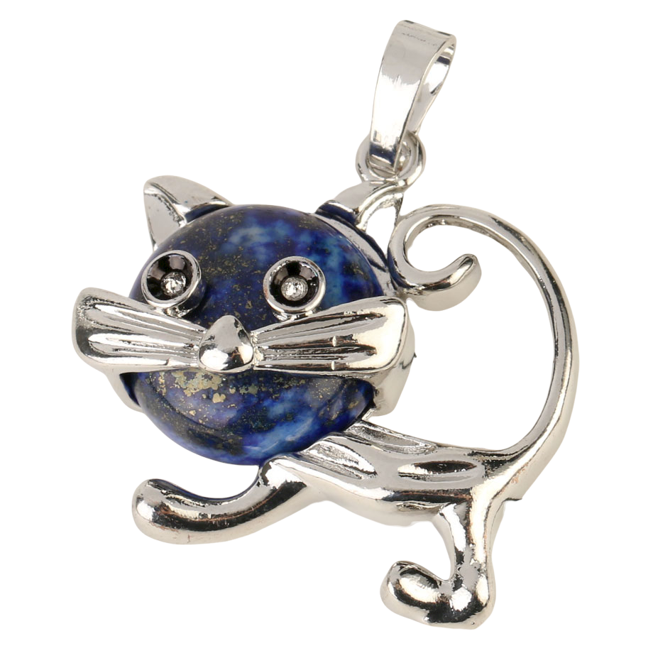 Pendentif Guérison en Lapis-Lazuli "Santé & Harmonie" - Chat