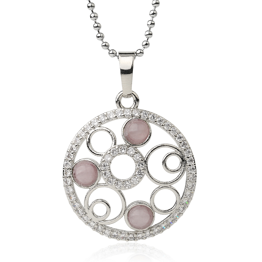 Chaîne et son Pendentif en Quartz rose "Amour & Confiance en soi"