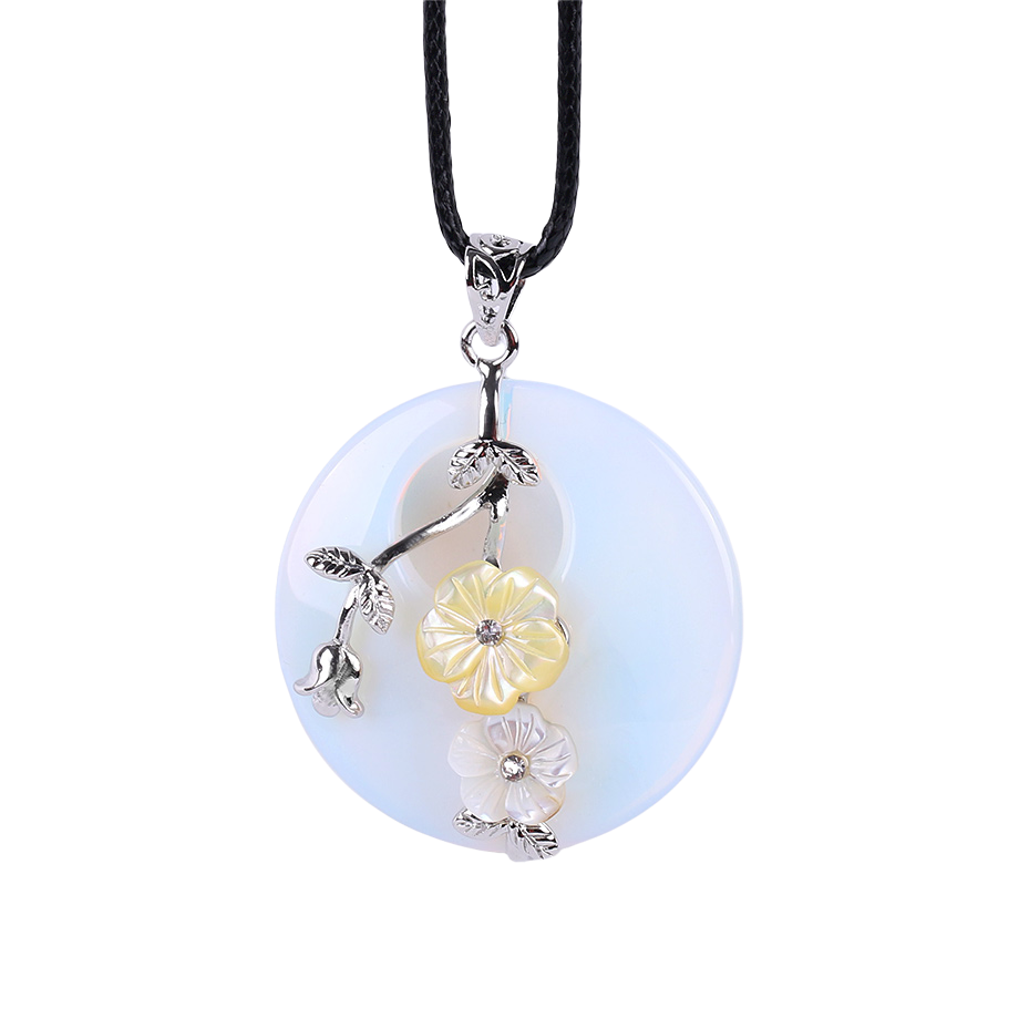 Cordon et son Pendentif Reiki en Opale "Créativité & Spontanéité" - Fleur