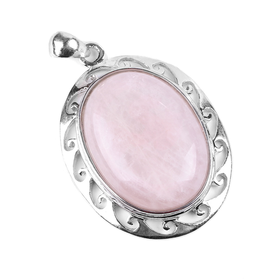 Pendentif Guérison en Quartz rose "Amour & Confiance en soi" - Cabochon