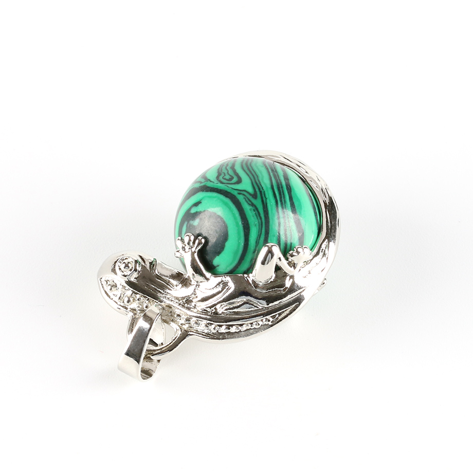 Pendentif en Malachite "Protection & Clairvoyance" - Gecko