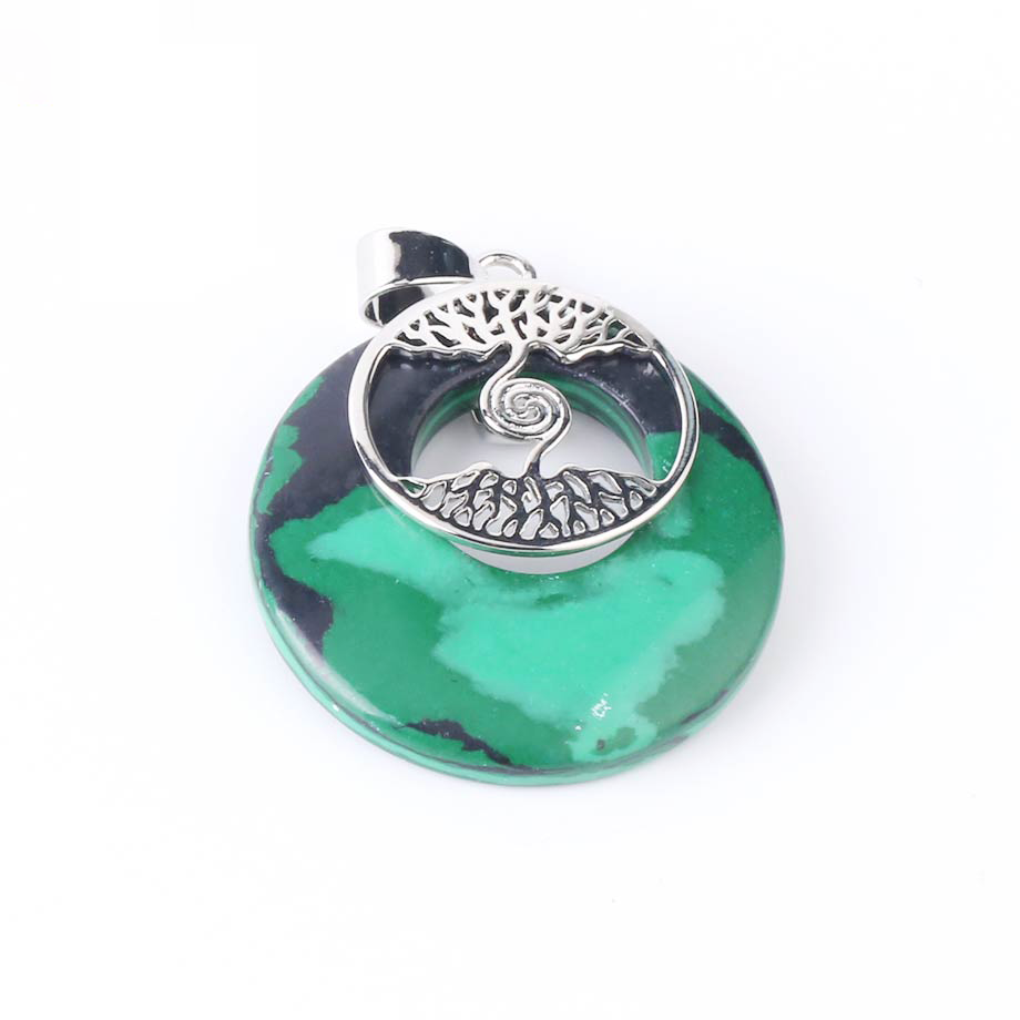 Pendentif en Malachite "Protection & Clairvoyance" - Arbre de vie