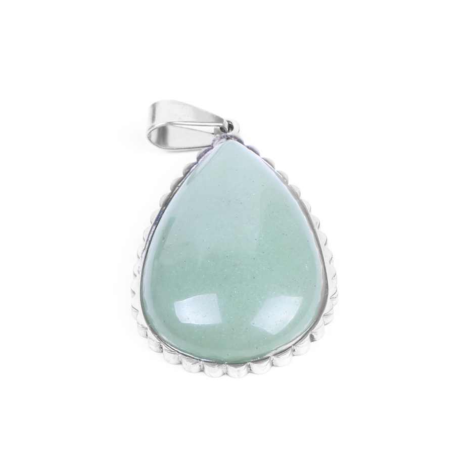 Pendentif en Aventurine verte "Développement & Épanouissement" - Goutte