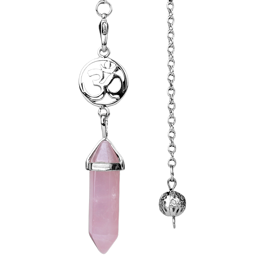 Pendule en Quartz rose "Amour & Confiance en soi" - Om