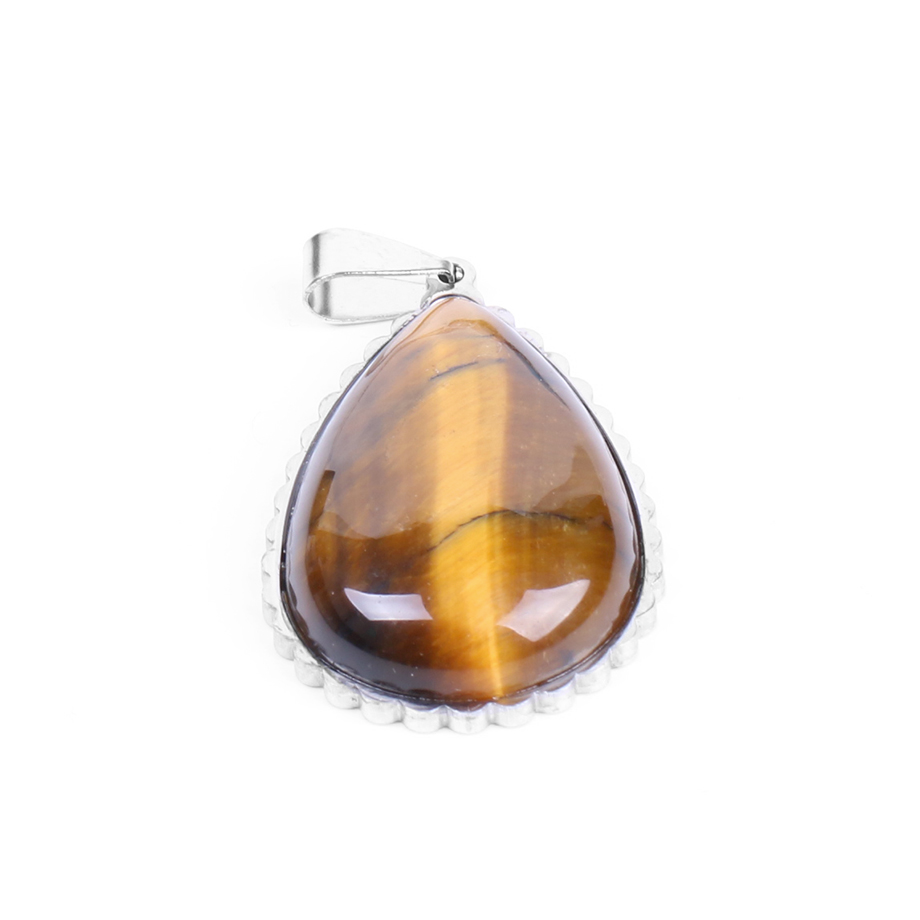 Pendentif en Oeil de tigre "Courage & Audace" - Goutte