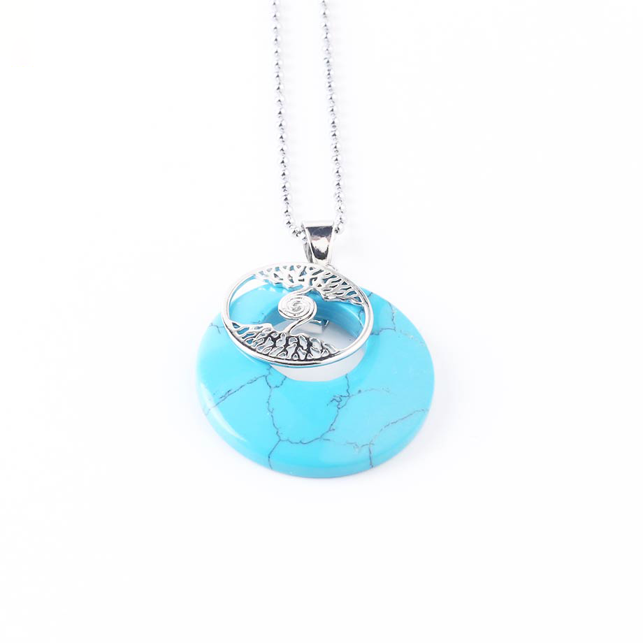 Chaîne et son Pendentif en Turquoise "Stabilité & Empathie" - Arbre de vie