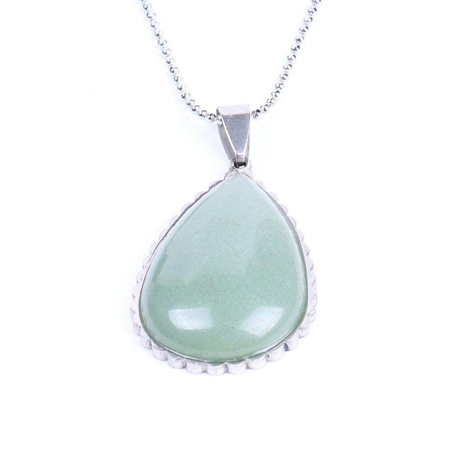 Chaîne et son Pendentif en Aventurine "Chance & Fortune" - Goutte