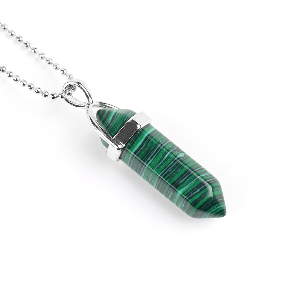 Chaîne et son Pendentif Guérison en Malachite "Protection & Clairvoyance" - Prisme