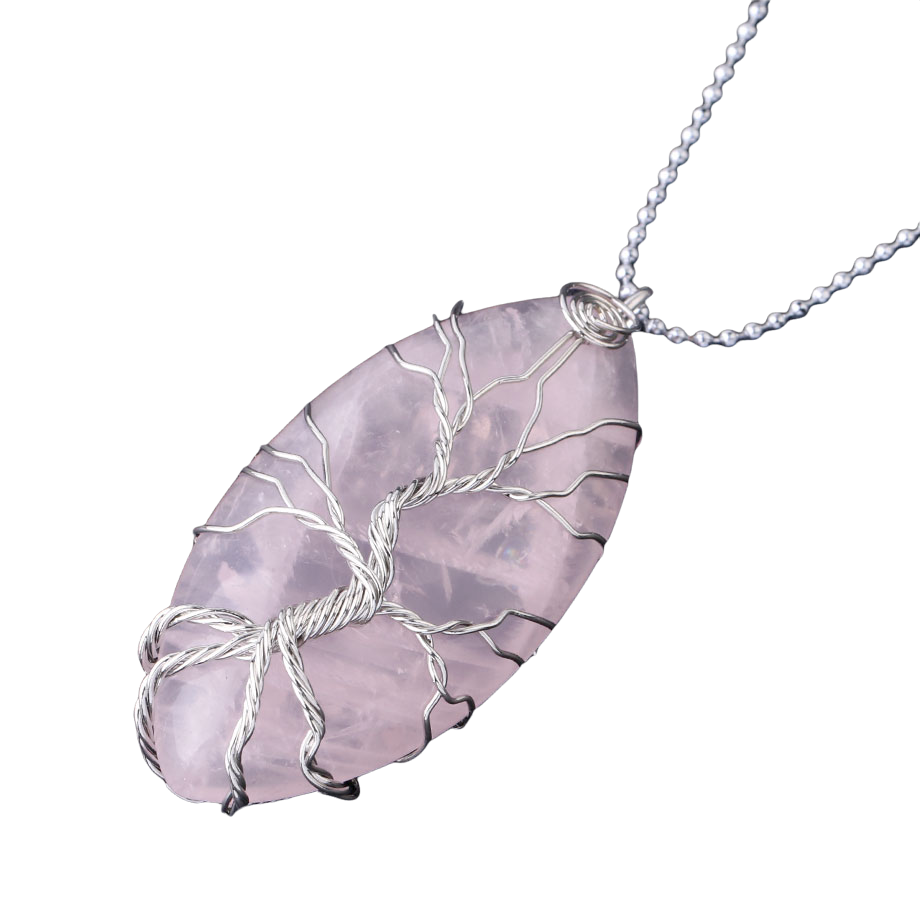 Chaîne et son Pendentif en Quartz rose "Amour & Confiance en soi"