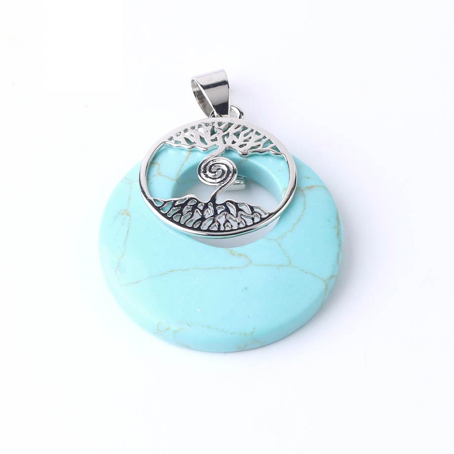 Pendentif en Turquoise "Stabilité & Empathie" - Arbre de vie