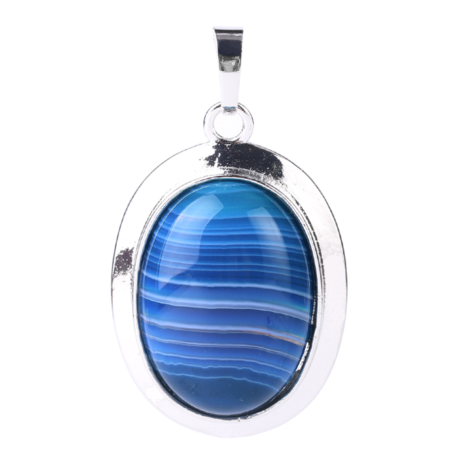 Pendentif Reiki en Agate bleue "Harmonie & Apaisement"