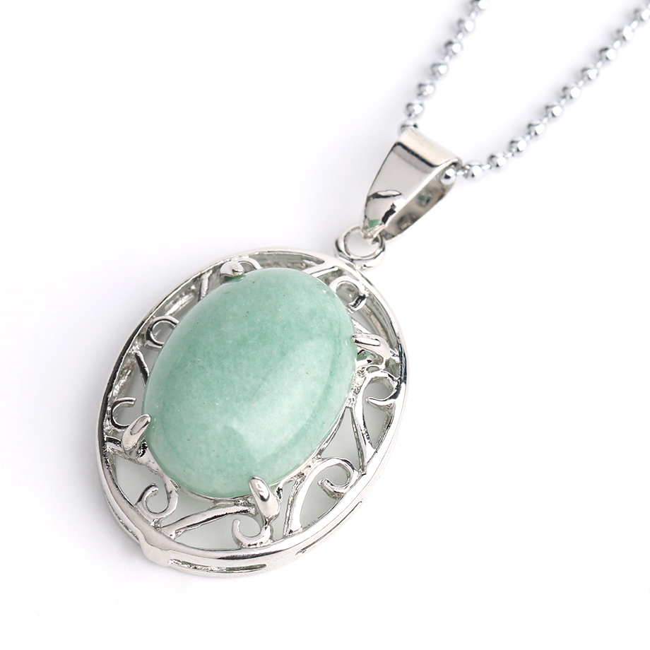 Chaîne et son Pendentif Reiki en Aventurine "Chance & Fortune" - Cabochon