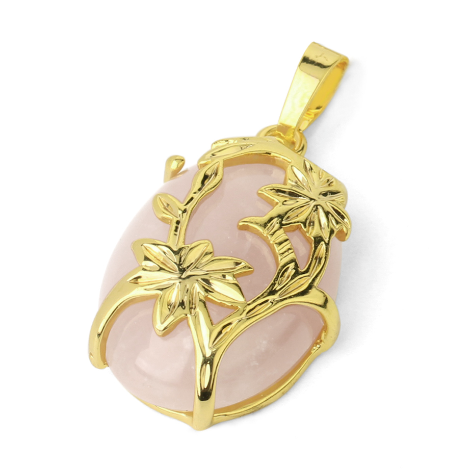 Pendentif Guérison en Quartz rose "Amour & Confiance en soi" - Cabochon