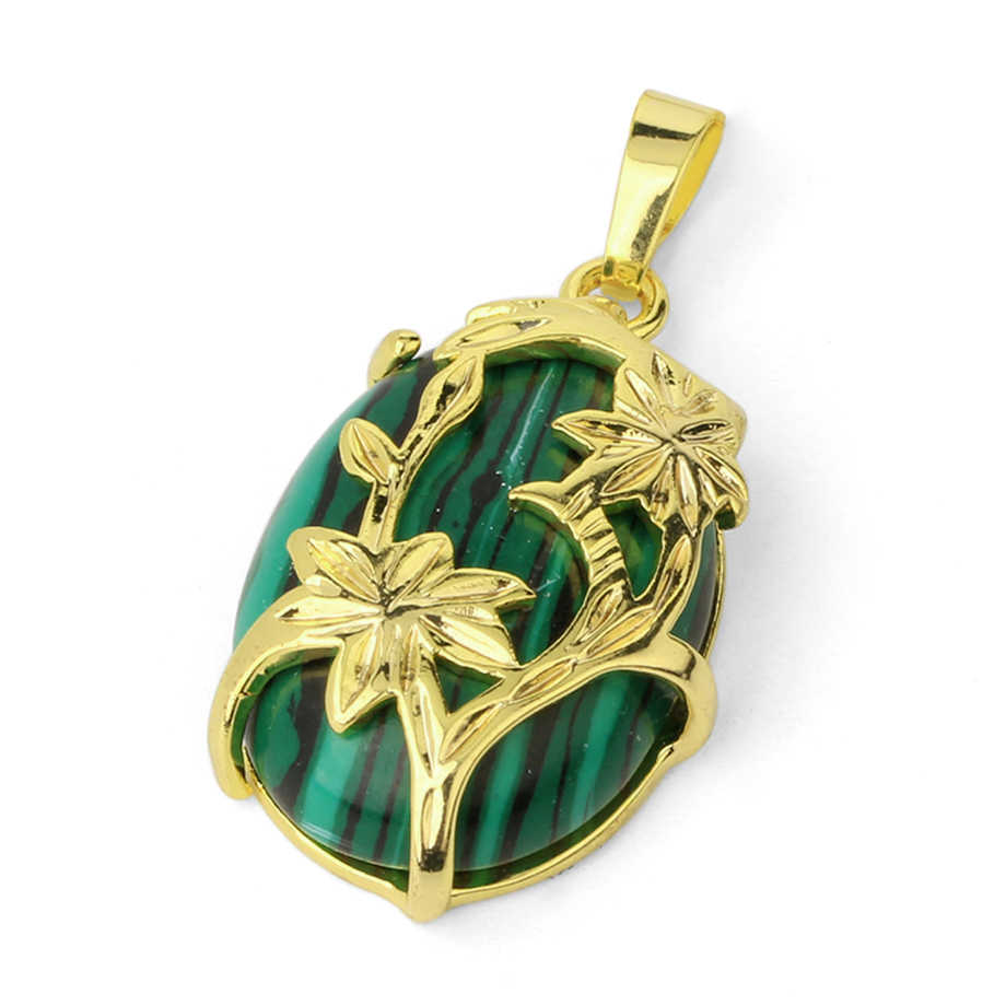 Pendentif Guérison en Malachite "Protection & Clairvoyance" - Cabochon