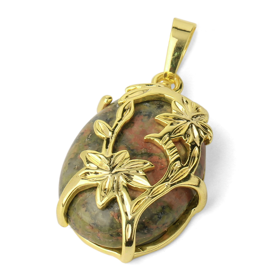 Pendentif Guérison en Unakite "Confiance & Sagesse" - Cabochon