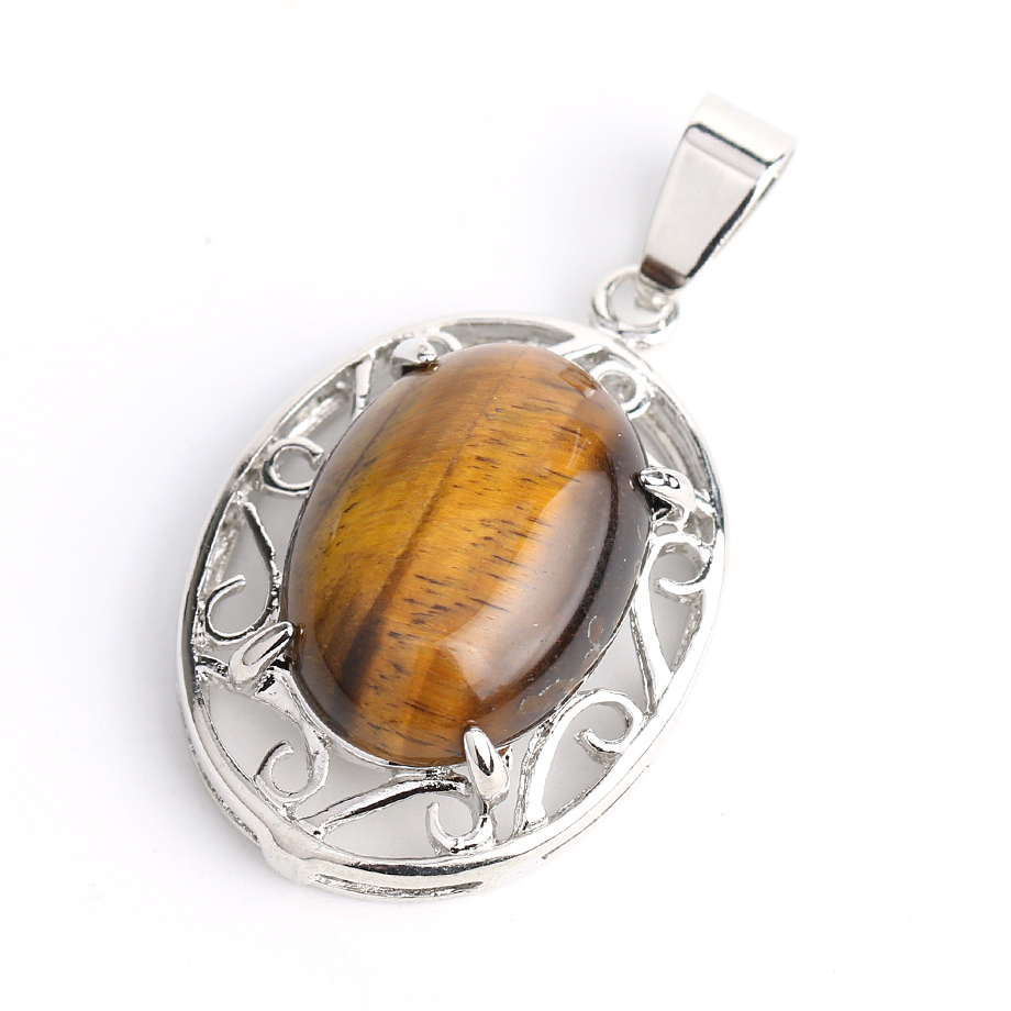 Pendentif Reiki en Oeil de tigre "Courage & Audace" - Cabochon