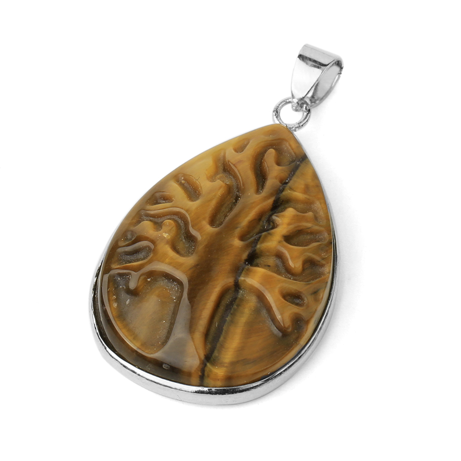 Pendentif en Oeil de tigre "Courage & Audace" - Arbre de vie