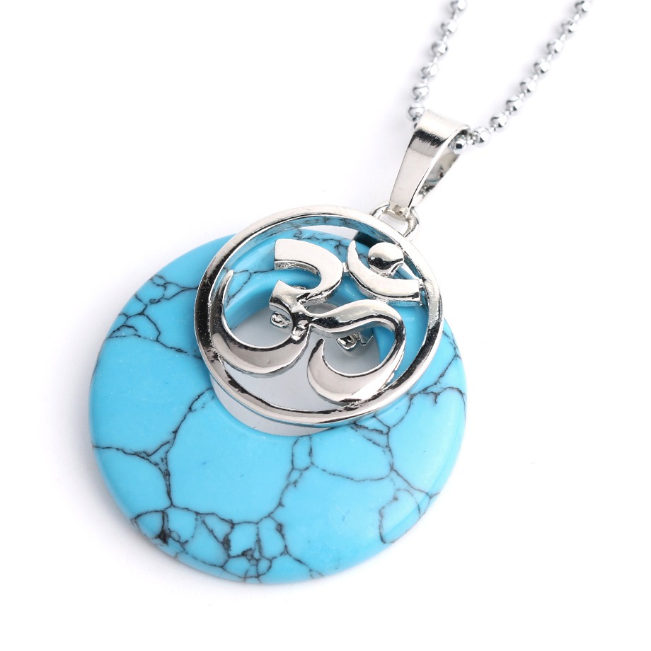 Chaîne et son Pendentif Guérison en Turquoise "Stabilité & Empathie" - Om