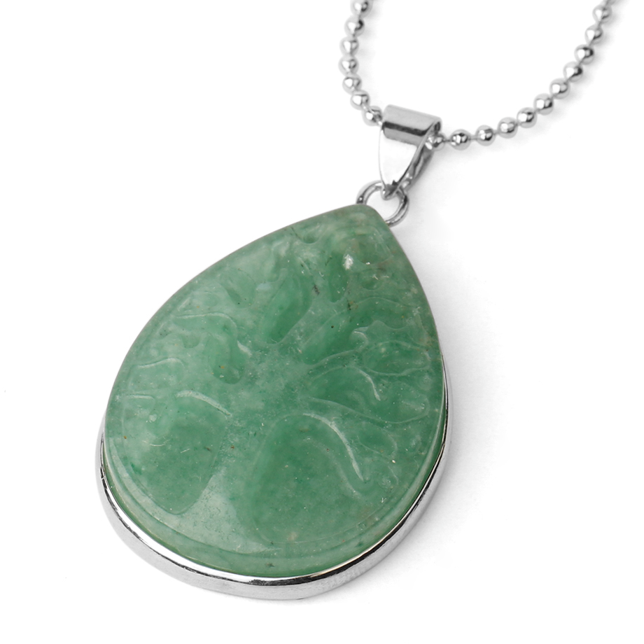 Chaîne et son Pendentif en Aventurine "Chance & Fortune" - Arbre de vie