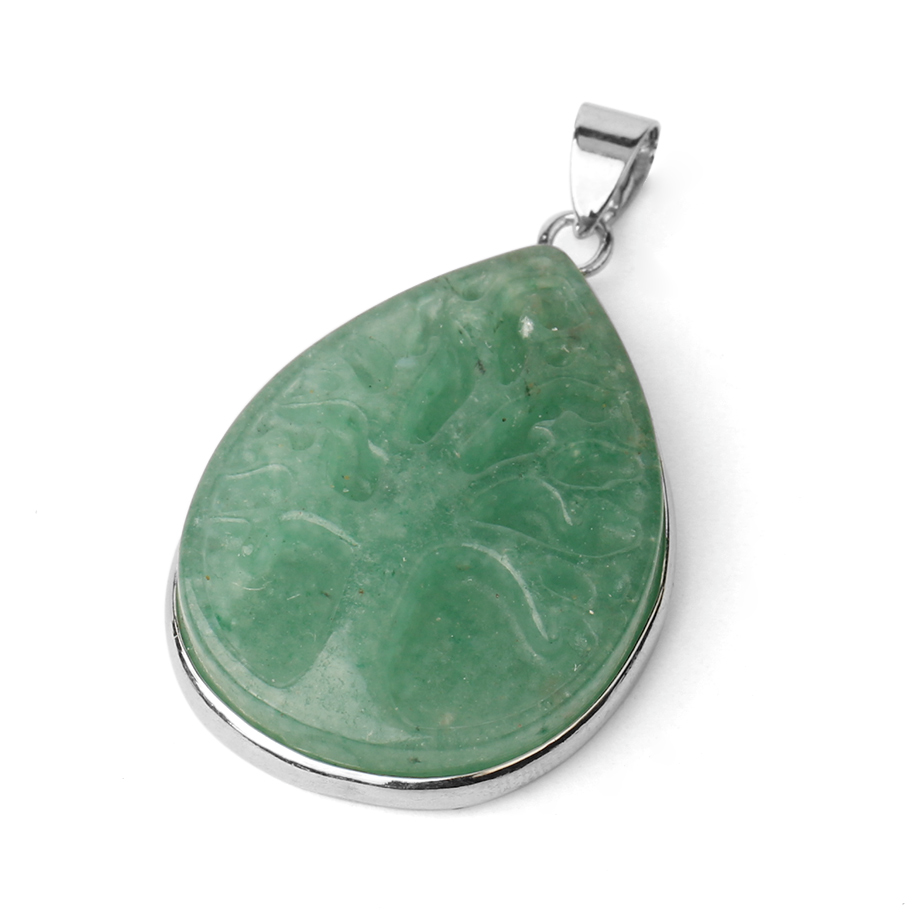 Pendentif en Aventurine verte "Développement & Épanouissement" - Arbre de vie