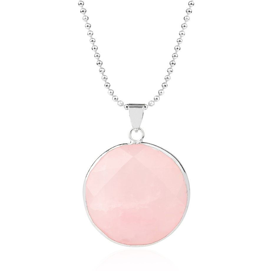 Chaîne et son Pendentif Guérison en Quartz rose "Amour & Confiance en soi"